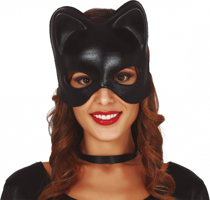 Maska czarny kot "kocica"