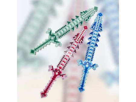 Miecz MINECRAFT Efekty świetlne i dźwiękowe 49 cm MIX