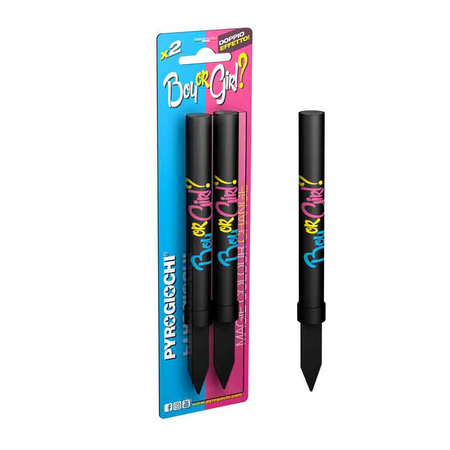 Fontanna tortowa Boy or Girl? zmieniająca kolor - różowa 12 cm 2 szt.