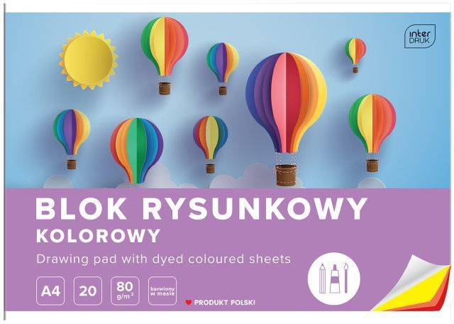 Blok rysunkowy kolorowy A4 20 kartek
