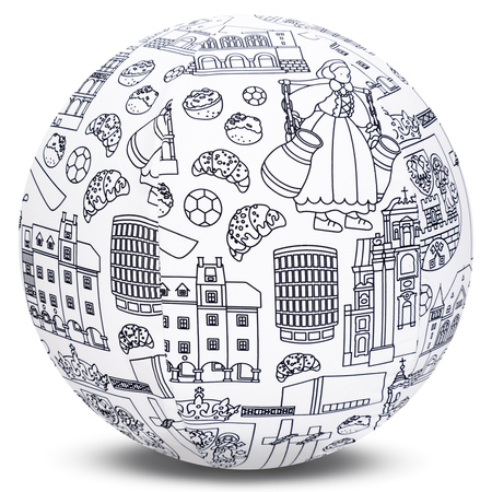 Piłka Balonowa do kolorowania seria miasta POZNAŃ 30 cm