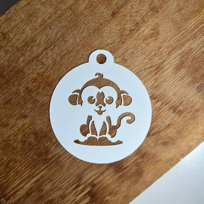 Szablon do malowania twarzy i ciała #K7 Małpa Okrągły