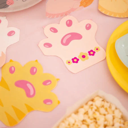 Serwetki papierowe kolorowe łapki kotka 12 szt.