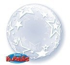 Gwiazdki kula transparentny Bubble Deco balon Qualatex 24 cale