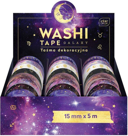 Taśma dekoracyjna samoprzylepna Galaxy Kosmos mix wzorów 5m 1 szt.