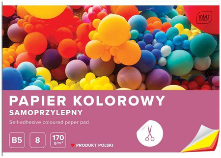 Zeszyt papierów kolorowych samoprzylepnych B5 8 kartek
