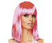 Peruka Pink Girl z grzywką RÓŻOWA neon