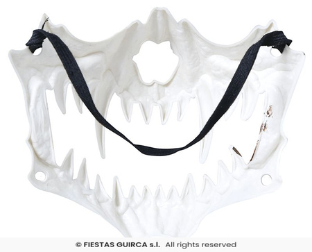 Maska Czaszka szkielet z kłami kremowa