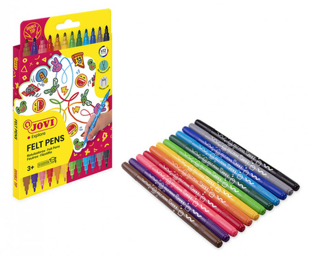 Flamastry spieralne 12 kolorów dwustronne Jovi