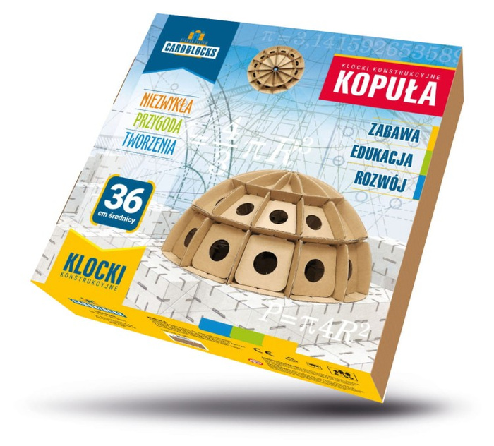 Klocki konstrukcyjne tekturowe do samodzielnego złożenia KOPUŁA Cardblocks