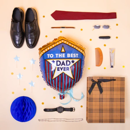Balon foliowy odznaka The Best Dad Ever Dzień Ojca
