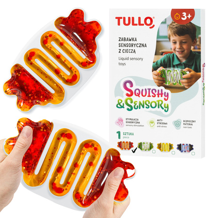 Gniotek sensoryczny z cieczą squishy pomarańczowy Tullo