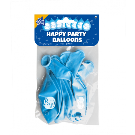 Balony lateksowe It's a boy, chłopiec niebieskie 30 cm 8 szt.