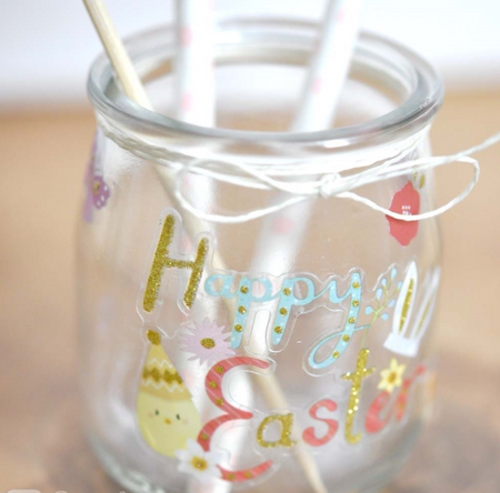 Naklejki brokatowe Wielkanocne Jajka Pisanki 29 szt.