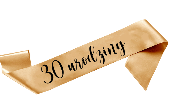 Szarfa urodzinowa satynowa - 30 urodziny