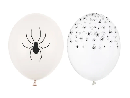Balon gumowy biały z pająkiem mix wzorów 1 szt.