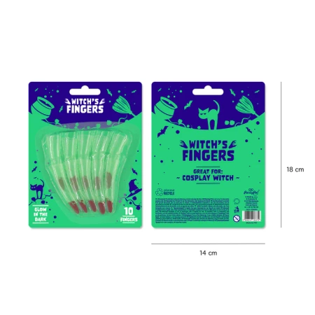 Pazury Czarownicy Nakładki na paznokcie świecące w ciemności 10 szt.