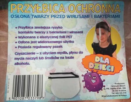 PRZYŁBICA OCHRONNA DLA DZIECI