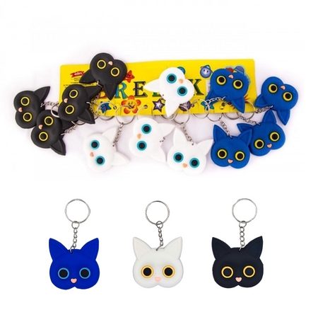 Brelok silikonowy Kot Kotek Głowa kota mix wzorów