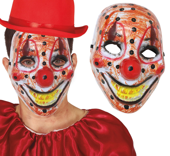 Maska PVC Straszny Klaun uśmiech Halloween
