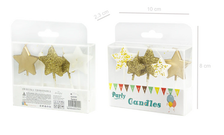 Świeczki urodzinowe na tort Gwiazdki