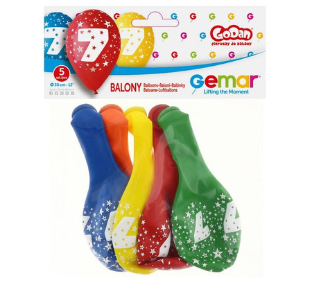 Balon Gemar 12 cali 1 sztuka cyfra 7