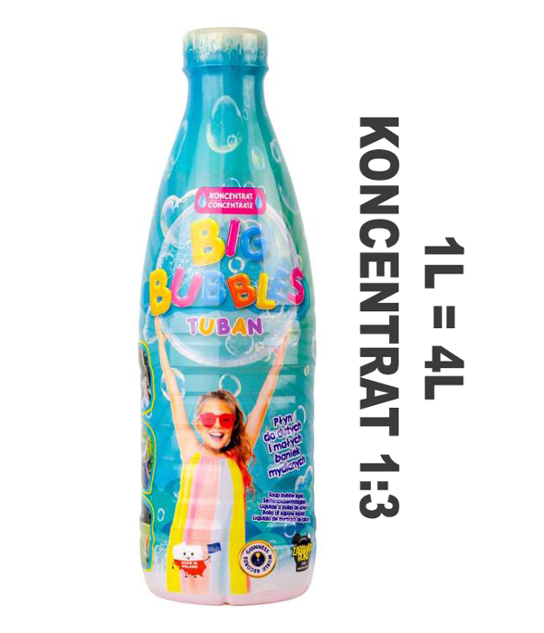 Koncentrat płynu do baniek mydlanych 1 litr = 4 l TUBAN