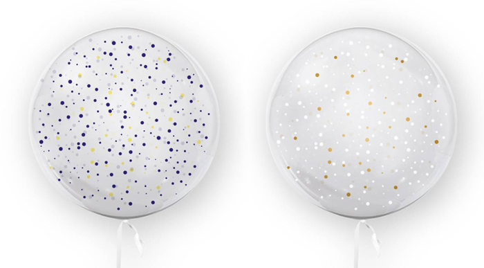 Kula transparentna balon foliowy Bubble 45 cm - kropki