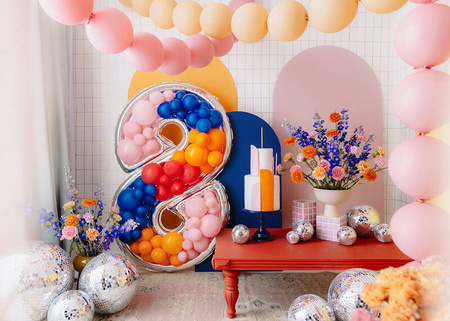 Szablon Forma foliowa do balonów cyfra 8 srebrna, 126 cm