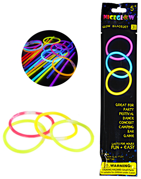 Bransoletki łamane świecące (Glow Stick) MIX 3 szt.