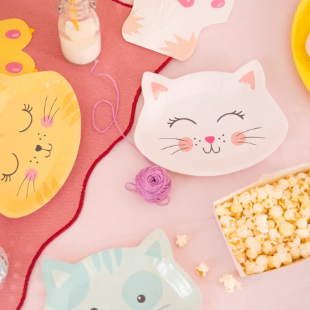 Talerzyki papierowe Kotki głowy 6szt.