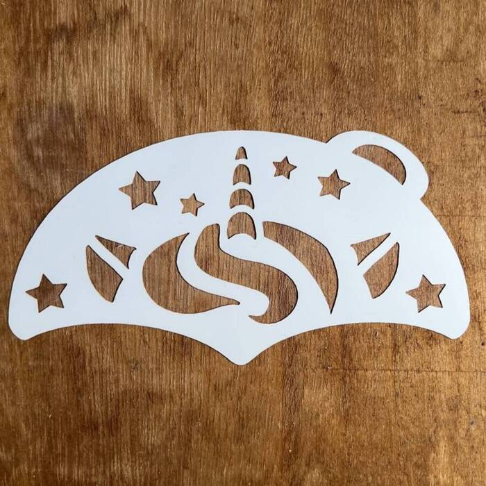 Szablon do malowania twarzy i ciała #L8 Jednorożec czoło