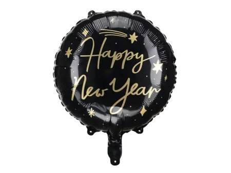 Balon foliowy okrągły sylwestrowy Happy New Year 45 cm