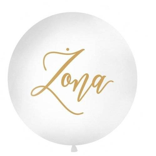 Balon ze złotym napisem ŻONA 1 metr