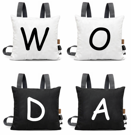 Gra słowna poduszki Literki zespołowa weselna zestaw 4 szt.