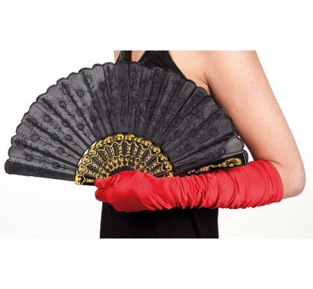 Wachlarz materiałowy złote zdobienia 083