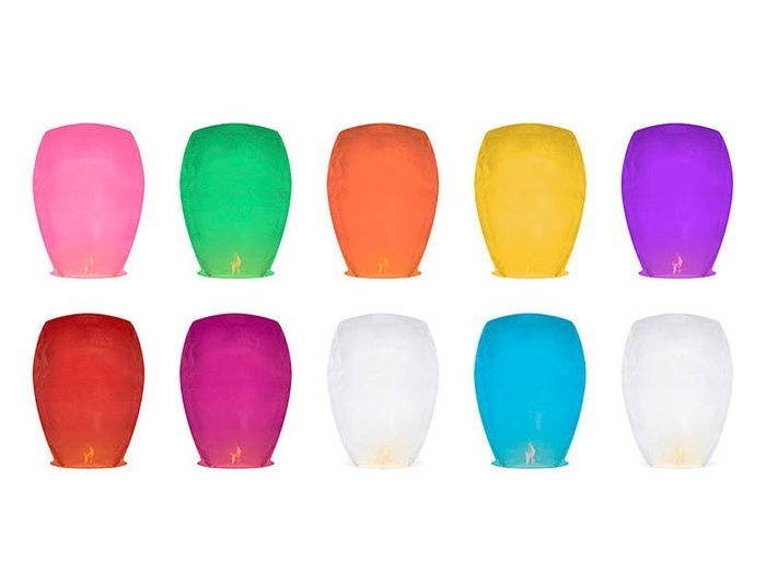 Lampion latajacy kolorowy mix 37x53x95 cm 1 szt.