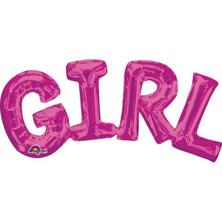 Balon foliowy Napis GIRL różowy Anagram 