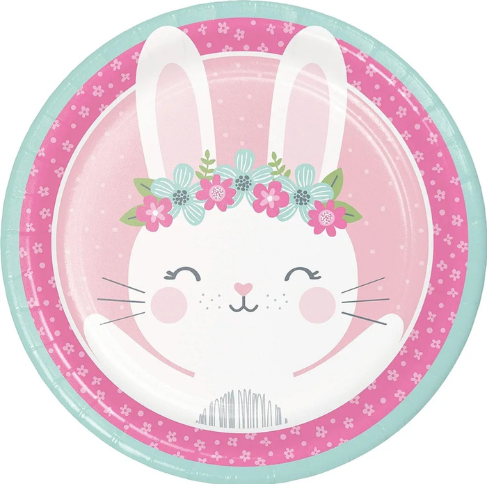 Talerzyki papierowe Króliczek 18 cm 6 szt.