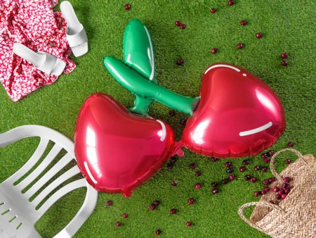 Balon foliowy czerwone wiśnie, 88x73cm 1 szt.