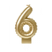 Świeczka urodzinowa cyfra 6 jak balon foliowy złota