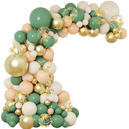 GIRLANDA BALONOWA 110 szt. oliwkowo łososiowa