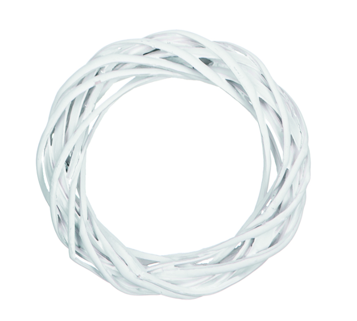 Wianek wiklinowy do dekoracji 15 cm biały