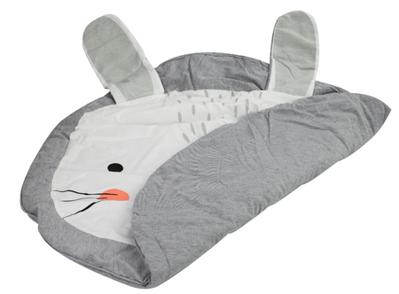 Mata dla dziecka okrągła szara - króliczek 90 cm