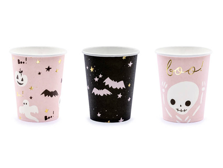 Kubeczki papierowe Boo! Halloween 220ml 6 szt.