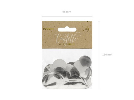Konfetti kółka foliowe SREBRNE 15 gram