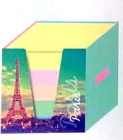 Kostka papierowa PASTEL 90x90x90mm w kubiku kartonowym MIX wzorów