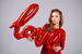 Napis LOVE balon foliowy na Walentynki 100 cm