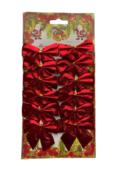 Kokardy dekoracyjne świąteczne 12 szt.