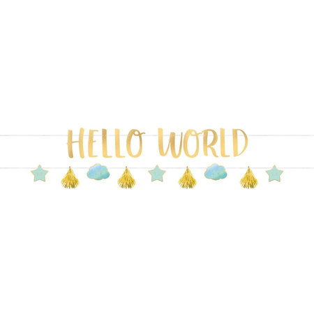 Baner Girlanda Hello World na Baby Shower - Boy